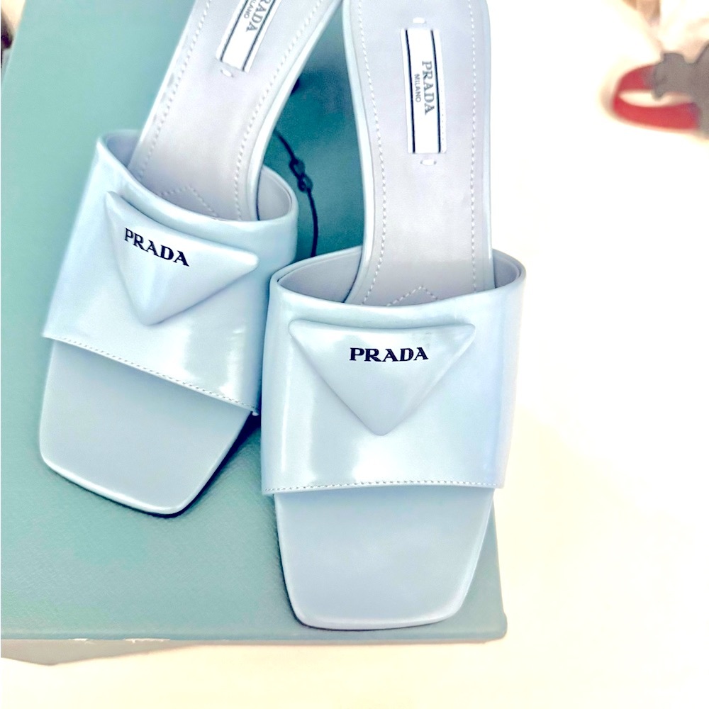 Prada Women's Blue Slide Sandals